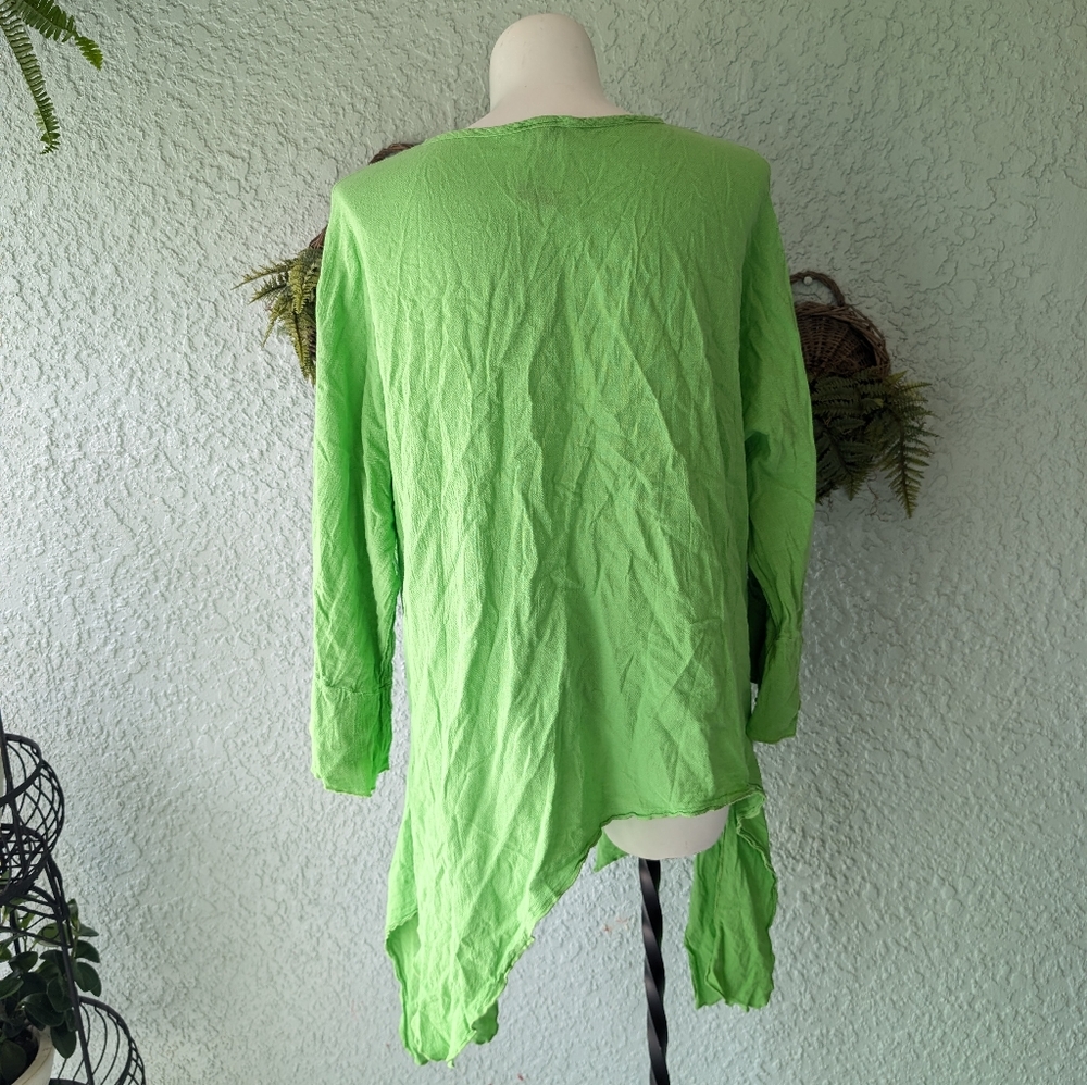 Oh My Gauze! Asymmetrical Bell Long Sleeve Tunic‎ Top 2 Large/XL Lagenlook - Picture 3 of 6